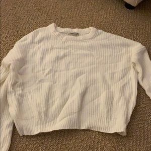 Urban Outfitters White Cropped Sweater